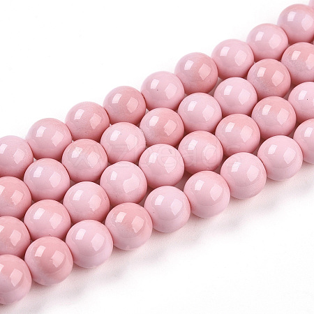 Baking Paint Glass Beads Strands DGLA-N012-8mm-01-1