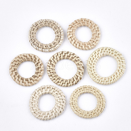 Handmade Reed Cane/Rattan Woven Linking Rings X-WOVE-T006-064-1