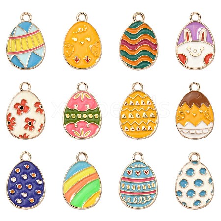 60Pcs 12 Styles Alloy Enamel Pendants ENAM-CJ0002-76-1