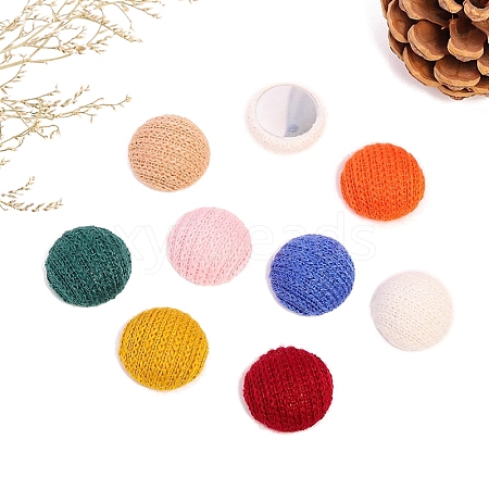 Half-Round Shape Woolen Fabric Cabochons PW-WG8053D-06-1