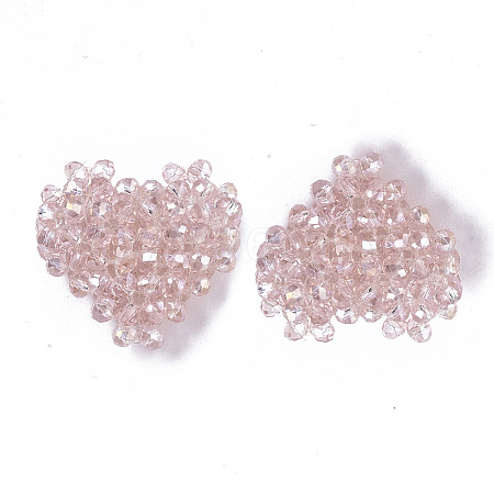 Plating Acrylic Woven Beads PACR-R247-03B-1