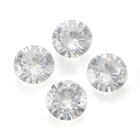 Cubic Zirconia Pointed Back Pendants ZIRC-N037-10mm-01-1