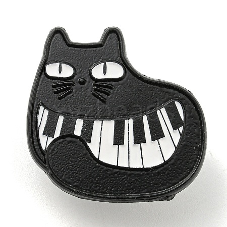 Music Theme Cartoon Black Cat Enamel Pins JEWB-K016-11C-EB-1