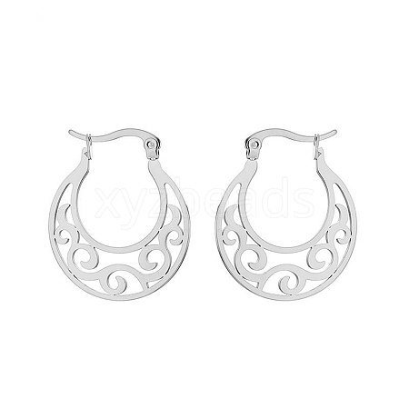304 Stainless Steel Hoop Earrings for Women EJEW-F338-06P-1