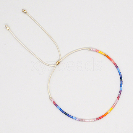 Glass Seed Braided Bead Bracelet CG0646-3-1