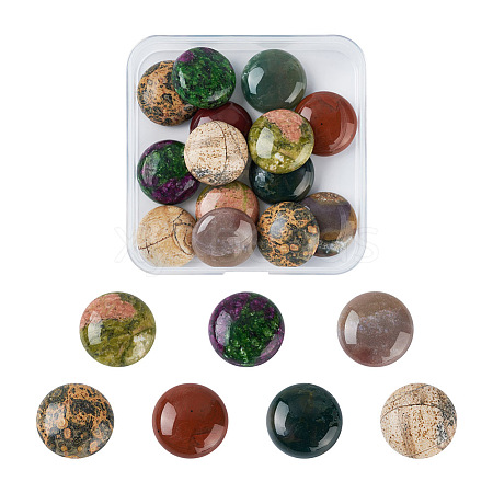 Fashewelry 14Pcs 7 Styles Natural Mixed Stone Cabochons G-FW0001-38-1