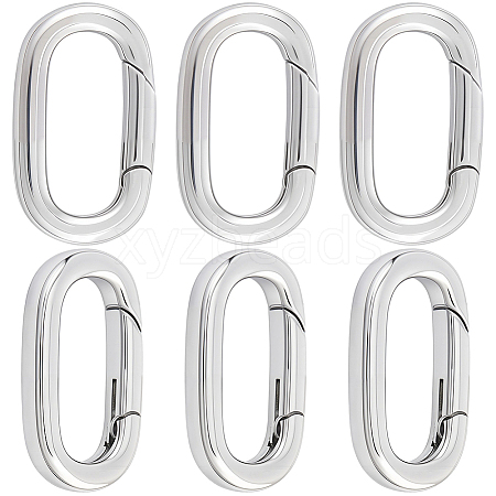 6Pcs Stainless Steel Spring Gate Rings STAS-BBC0008-34C-1