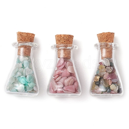 3Pcs 3 Styles Transparent Glass Wishing Bottle Decoration PALLOY-JF03093-1