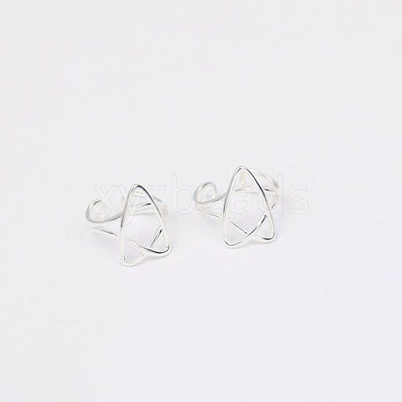 925 Sterling Silver Cuff Earrings EJEW-BB47509-A-1