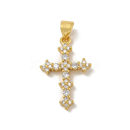 Brass Micro Pave Cubic Zirconia Pendants KK-N254-127G-1