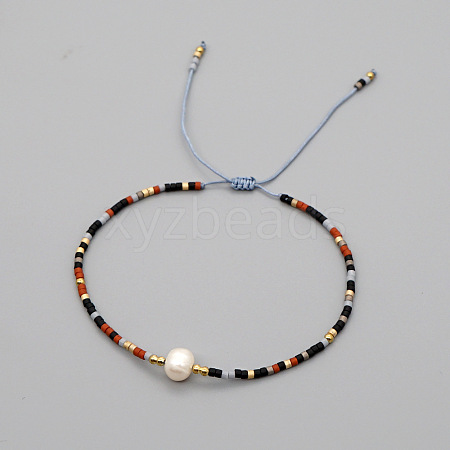 Adjustable Glass Seed Bead Braided Bead Bracelets for Women VT9382-21-1