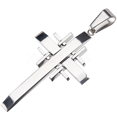 1Pc 304 Stainless Steel Cross Pendants STAS-BBC0005-89-1