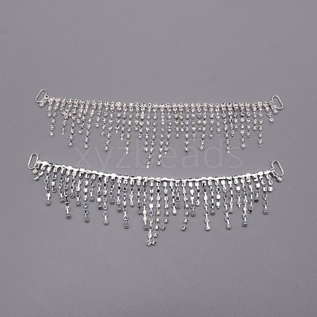 Brass Rhinestone Links FIND-WH0001-15-1