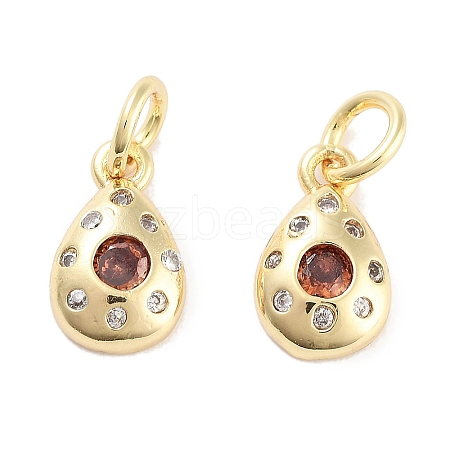 Brass Micro Pave Cubic Zirconia Charms KK-C051-02G-03-1