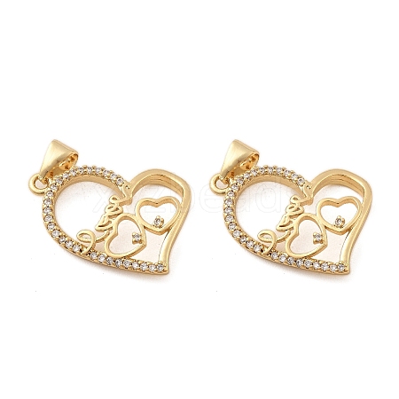 Brass Micro Pave Cubic Zirconia Pendants KK-R229-11G-B-1