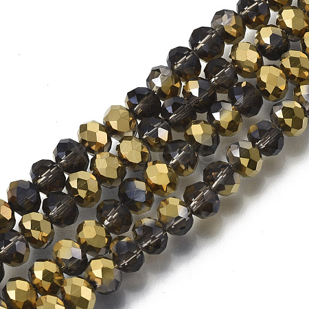 Electroplate Transparent Glass Beads Strands LS-EGLA-A034-T8mm-O22-1