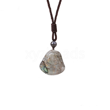 Natural Labradorite Pendants Necklaces PW-WG80763-19-1