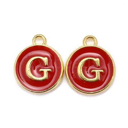 Golden Plated Alloy Enamel Charms ENAM-S118-03G-1