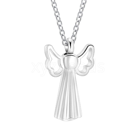 Stainless Steel Angel Pendant Urn Ashes Necklaces PW-WG1C46B-01-1