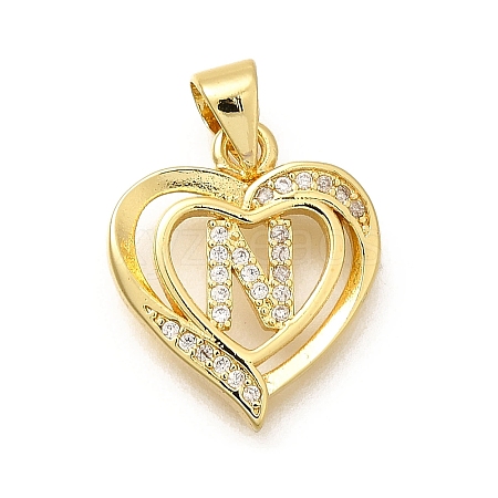 Rack Plating Brass Micro Pave Cubic Zirconia Pendants KK-L226-101G-N-1