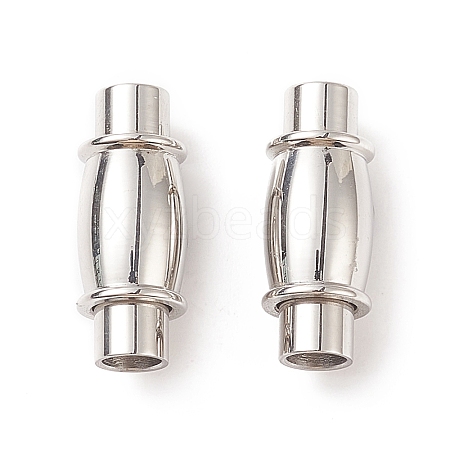 Tarnish Resistant 304 Stainless Steel Magnetic Clasps with Glue-in Ends STAS-K006-30C-3mm-1