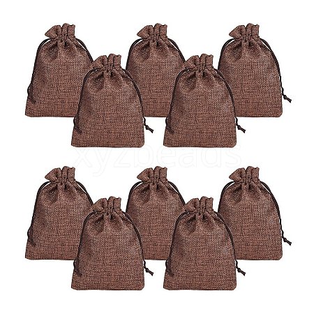 Burlap Packing Pouches Drawstring Bags ABAG-PH0001-14x10cm-10-1