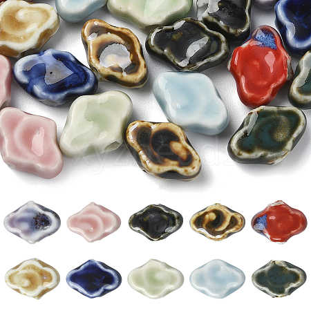 20Pcs 10 Colors Handmade Porcelain Beads PORC-FS0001-44-1