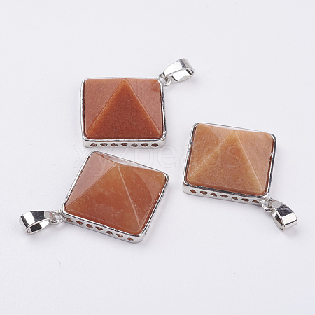 Natural Red Aventurine Pendants G-E442-02U-1