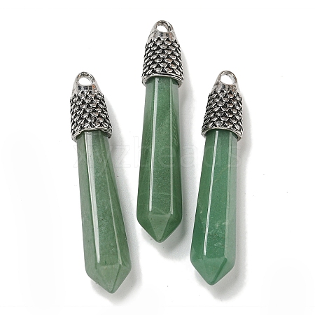 Natural Green Aventurine Pointed Big Pendants G-F766-02AS-10-1