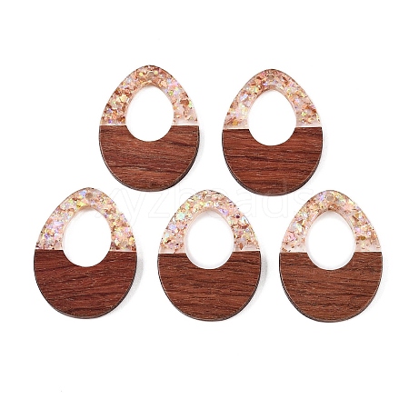 Epoxy Resin & Walnut Wood Pendants RESI-T057-12E-1