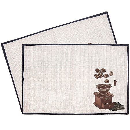 Coffee Theme Cotton and Linen Cup Mats AJEW-WH0201-020-1