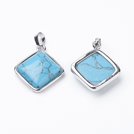 Synthetic Turquoise Pendants G-E420-02P-1