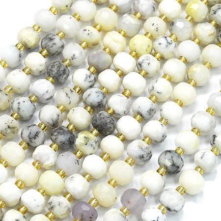 Natural White African Opal Beads Strands G-K389-E36-01-1