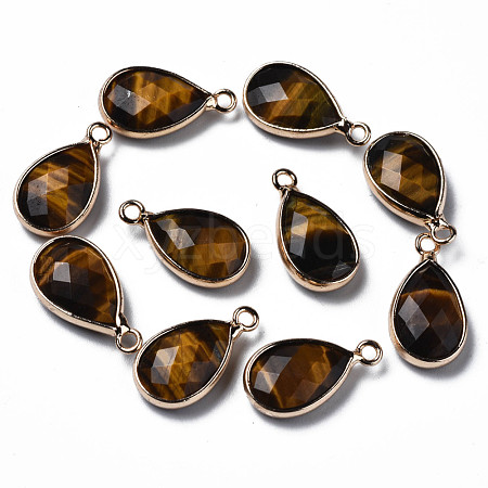 Natural Tiger Eye Pendants G-Q998-033C-1