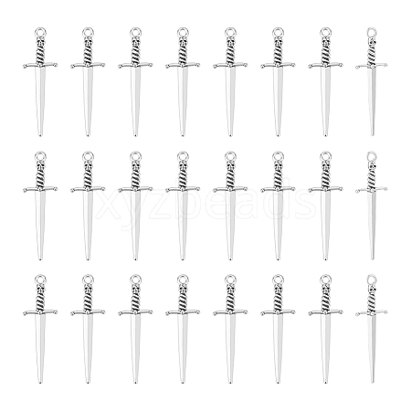 Unicraftale 40Pcs Tibetan Style DIY Alloy Sword Weapon Big Pendants FIND-UN0003-13-1