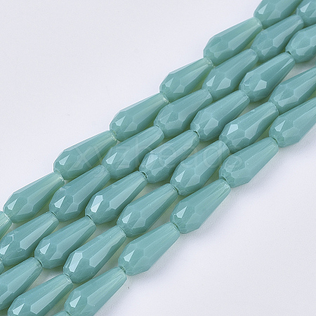 Opaque Solid Color Glass Beads Strands GLAA-T009-001G-1