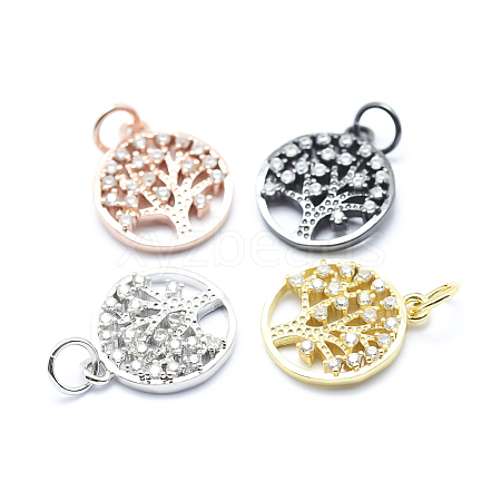 Brass Micro Pave Cubic Zirconia Charms ZIRC-L070-06-1