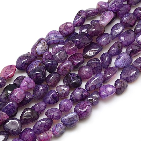 Nuggets Natural Crackle Agate Beads Strands G-P031-02-1