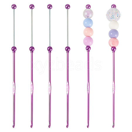 4Pcs DIY Alloy Beadable Crochet Hooks AJEW-TA0003-50B-1