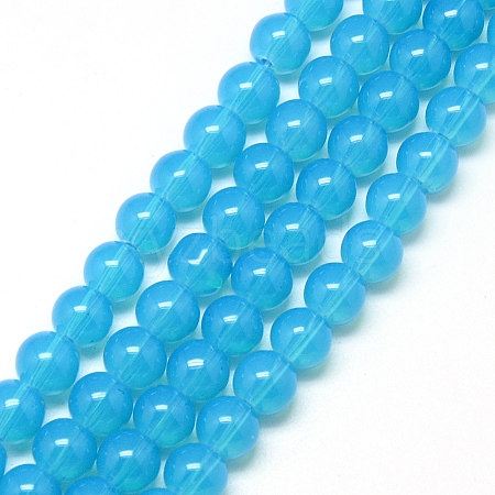 Baking Painted Glass Beads Strands DGLA-Q023-6mm-DB25-1