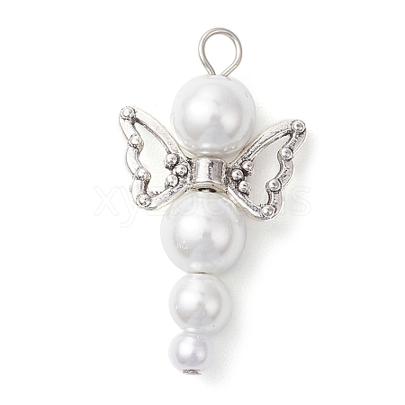 Glass Pearl Pendants PALLOY-JF02711-03-1