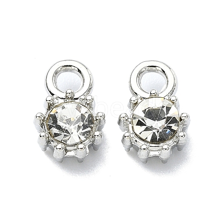 Rack Plating Alloy Rhinestone Charms FIND-M014-16A-P-1