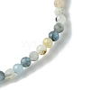 3mm Natural Aquamarine Faceted Round Beaded Stretch Bracelets for Women BJEW-JB10842-01-3