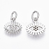 Brass Micro Pave Cubic Zirconia Charms ZIRC-R109-028P-NF-1