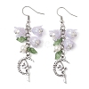 3 Pairs 3 Colors Shell Pearl Beads & Imitation Jelly Acrylic Dangle Earrings EJEW-TA00573-3