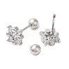 Square Bow Brass Micro Pave Clear Cubic Zirconia Ear Plug Gauges EJEW-L289-03P-03-2