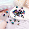 Fashewelry 50Pcs 5 Style Rainbow Color Alloy European Beads FIND-FW0001-32-NR-15