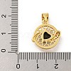 Rack Plating Brass Micro Pave Cubic Zirconia Pendants KK-G513-23A-03G-3