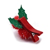 Christmas Theme Cloth Felt Fabric Alligator Hair Clip OHAR-R100-01B-5