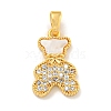 Brass Micro Pave Clear Cubic Zirconia Pendants KK-P275-18G-1